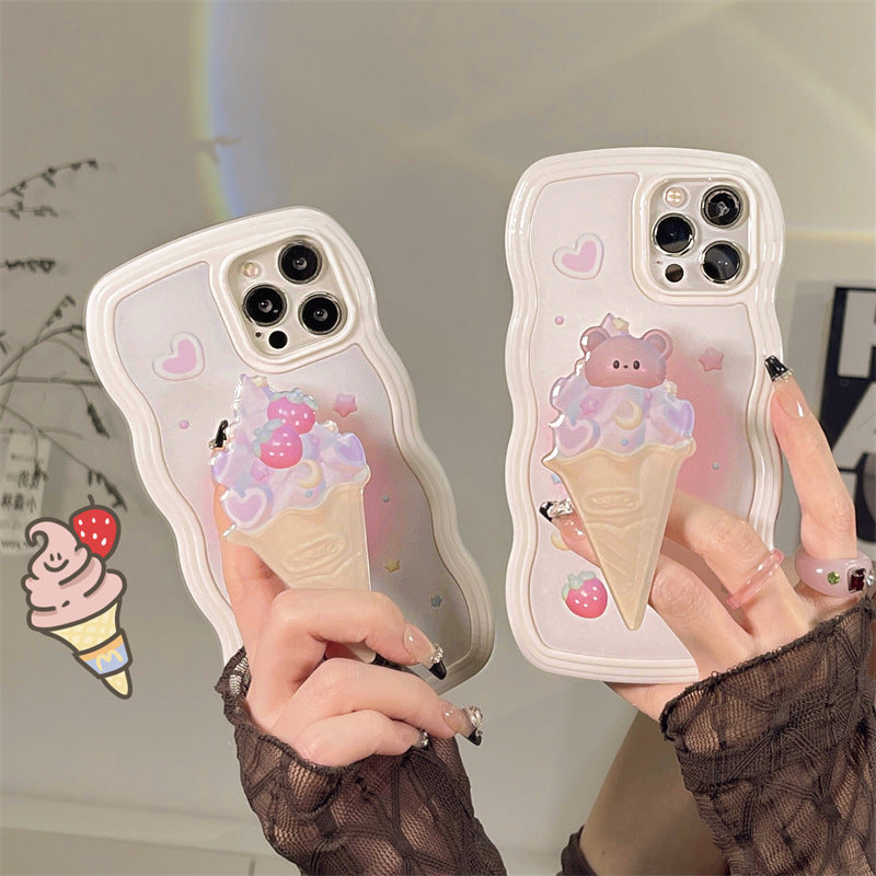 Cute Silicone Ice Cream Holder Phone Case