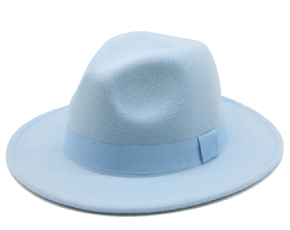 Fashionable Woolen Gentleman Jazz Flat Brim Big Hat