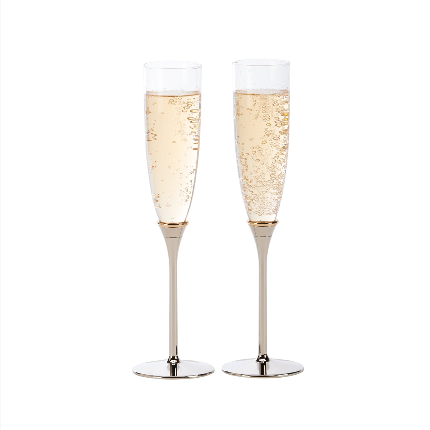 Gold Ring Toasting Flutes Set