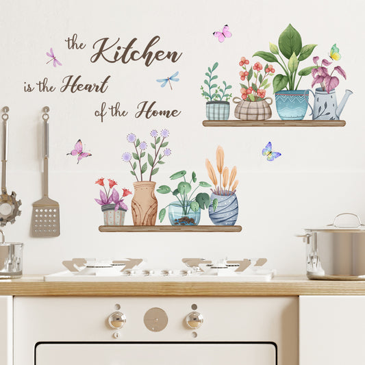 Potted Butterfly Wall Sticker Background Wall