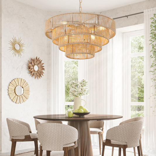 Bohemian style Woven Pendant Light 19.7