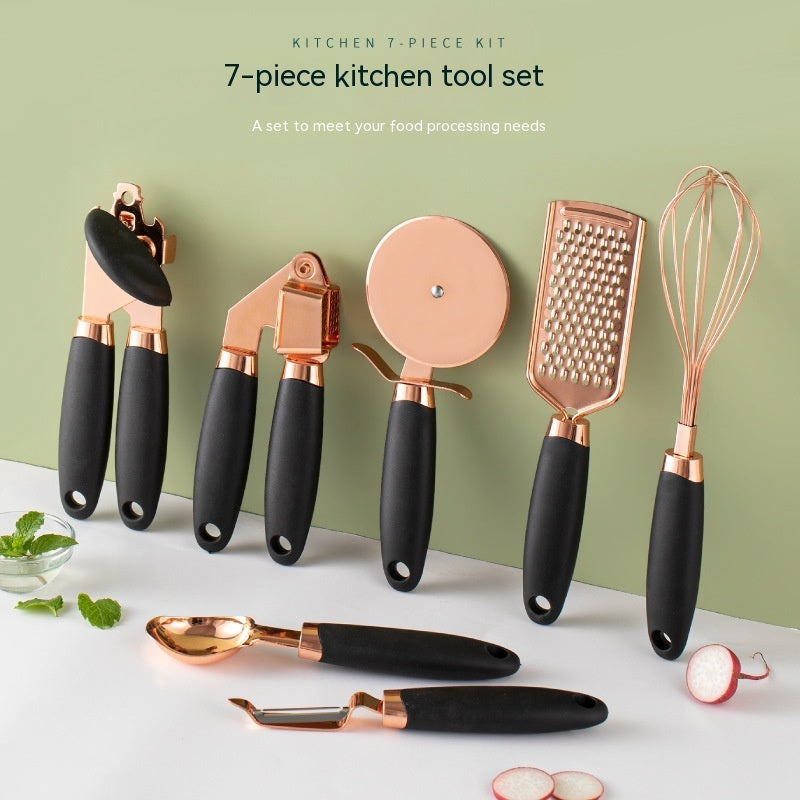 Kitchen Household Peeler Gadget Copper Plating Set (Rose Gold Sets)