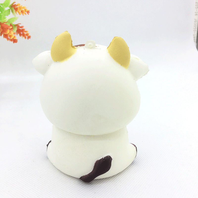 Toys Cow Milk Bottle Pu Cute Cartoon Animal Cow Toy Gift