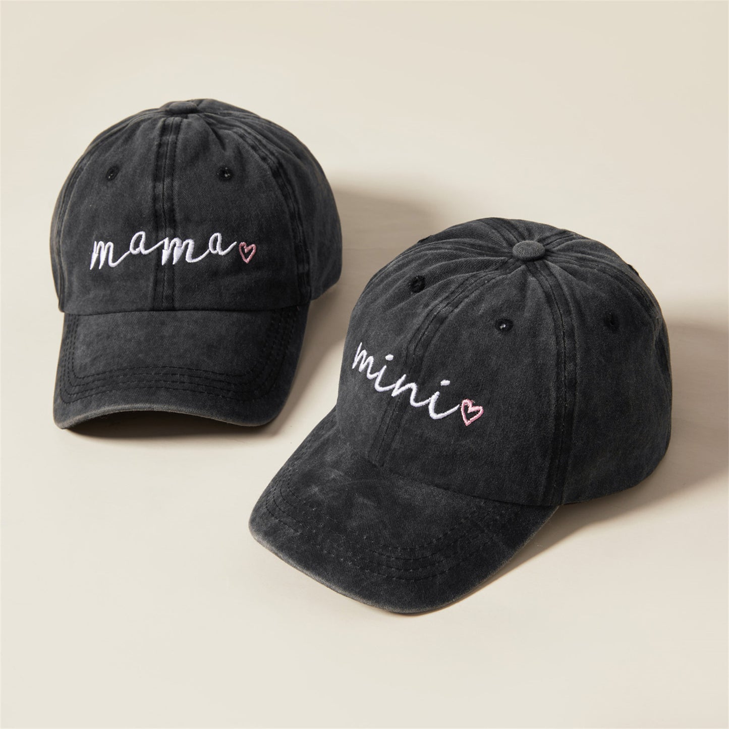 Fashion Wash Cotton Baseball Cap. Mama and Daughter Hat.