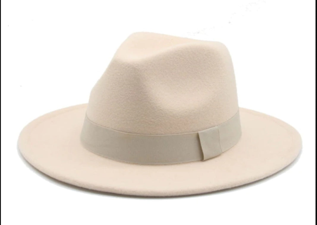 Fashionable Woolen Gentleman Jazz Flat Brim Big Hat