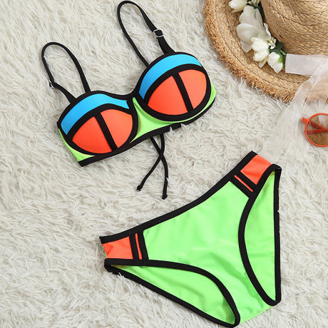 Split swimsuit bikini girls swimwear