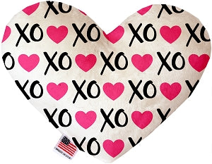 Pink XOXO 6 inch Canvas Heart Dog Toy