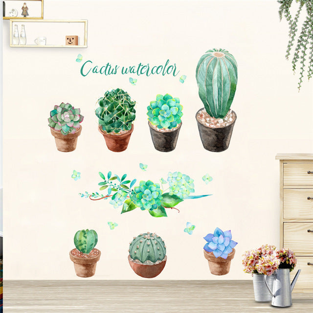 Cactus wall sticker