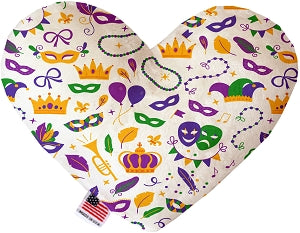 Mardi Gras Masks 6 inch Canvas Heart Dog Toy