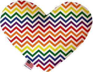 Rainbow Chevron 8 inch Heart Dog Toy