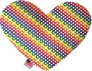 Rainbow Bright Diamonds 6 inch Canvas Heart Dog Toy