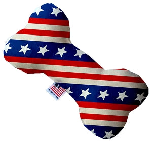 Stars and Stripes 10 inch Canvas Bone Dog Toy