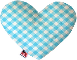 Baby Blue Plaid 8 inch Heart Dog Toy