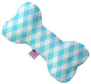 Baby Blue Plaid 10 inch Bone Dog Toy