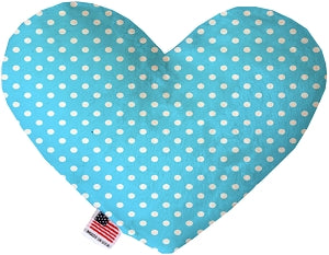 Aqua Polka Dots 6 inch Heart Dog Toy