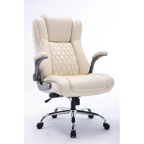 High-back Office Chair With Lifting Headrest, Adjustable Built-in Lumbar Support