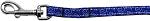 Blue and White Swirly Nylon Ribbon Pet Leash 3/8 inch wide 4Ft Lsh