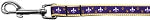 Purple and Yellow Fleur de Lis Nylon Ribbon Pet Leash 5/8 inch wide 4Ft Lsh