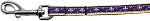 Purple and Yellow Fleur de Lis Nylon Ribbon Pet Leash 3/8 inch wide 6Ft Lsh