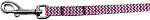 Patriotic Chevrons Nylon Ribbon Pet Leash 3/8 inch wide 4Ft Lsh