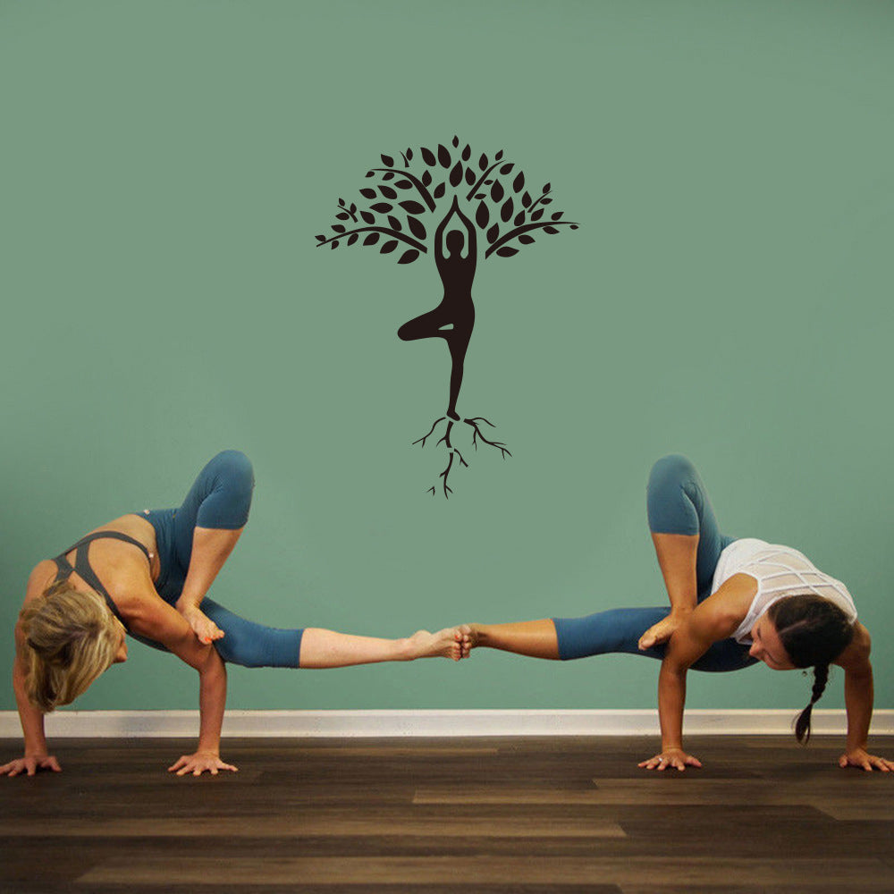 Yoga wall sticker dance