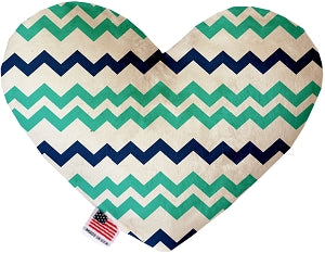 Aquatic Chevron 6 Inch Heart Dog Toy