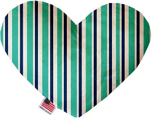 Aquatic Stripes 8 Inch Canvas Heart Dog Toy