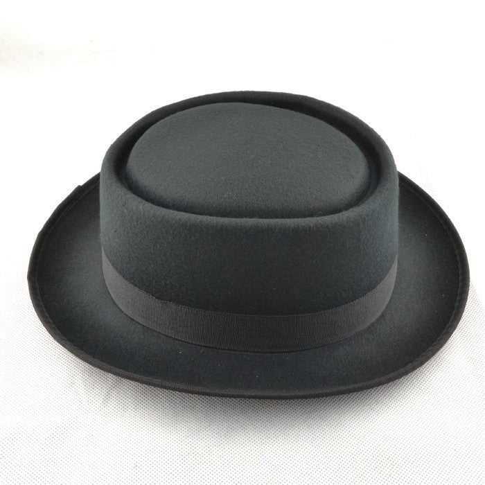 Wool felt flattened hat