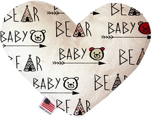 Baby Bear 6 Inch Canvas Heart Dog Toy