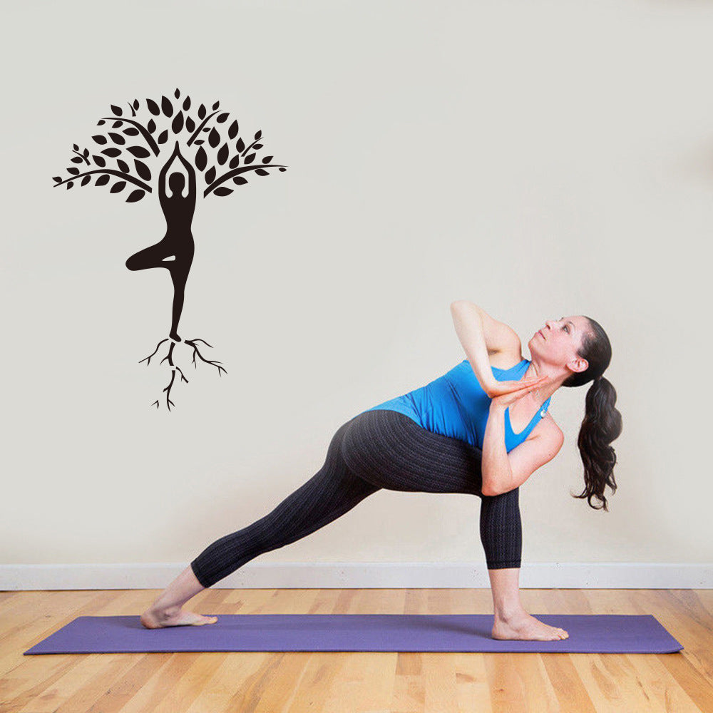 Yoga wall sticker dance