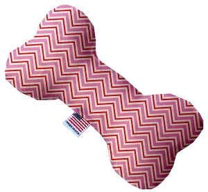 Valentines Day Chevron 10 inch Canvas Bone Dog Toy