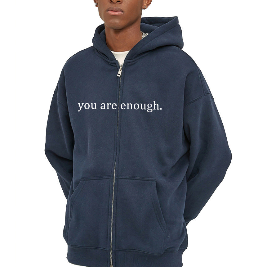 Hoodies Plus Size Sweatshirt Casual Drawstring Zipper Clothes (Dear Person behind me the world is a better place with you in it)