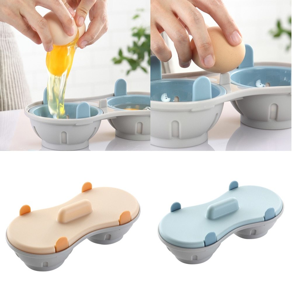 1Pc Egg Poachers Perfectly Cooked Egg Boiler Cup Egg Skillet Kitchen Steamed Egg Set Double Cooking Tools Microwave Ovens