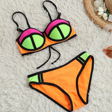 Split swimsuit bikini girls swimwear