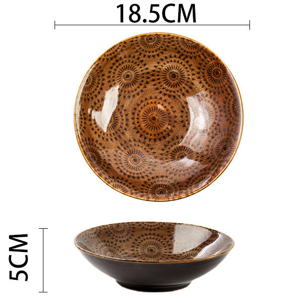 Creative Ceramic Dish Dish Home Deep Dish Straw Hat Bowl Hotel Tableware