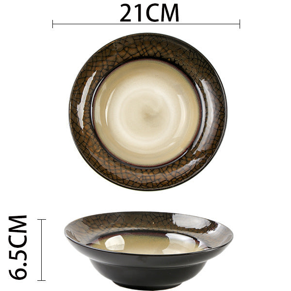 Creative Ceramic Dish Dish Home Deep Dish Straw Hat Bowl Hotel Tableware