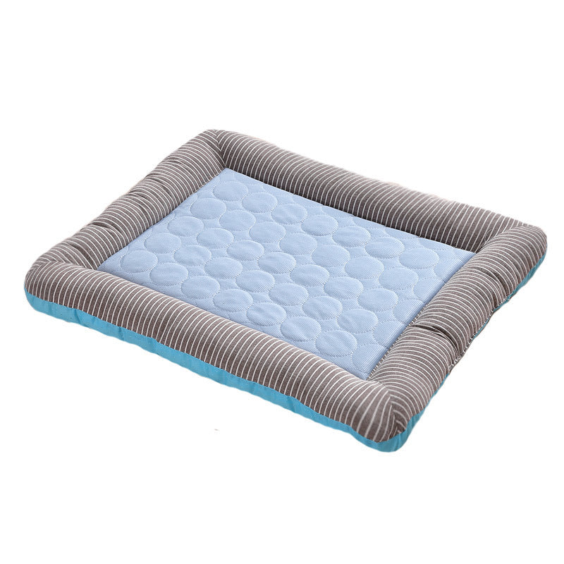 Pet Cooling Pad Bed For Dogs Cats Puppy Kitten Cool Mat Pet Blanket Ice Silk Material Soft For Summer Sleeping  Blue Breathable