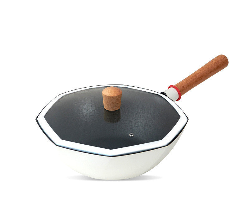 Wok Cooking Pot Household Maifan Stone Non-stick Frying Pan Without Oil Smoke Gas and Induction Cooker Cookware