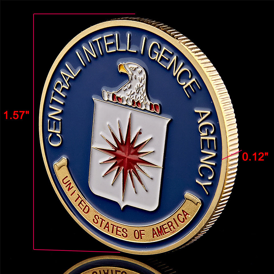 America Military US Central Intelligence Agency Coin Gold CIA Challenge Coin Collectibles With Hard Capsule