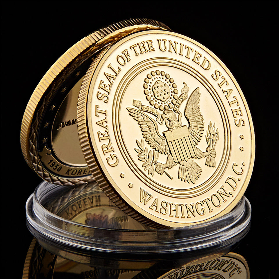 America Military US Central Intelligence Agency Coin Gold CIA Challenge Coin Collectibles With Hard Capsule