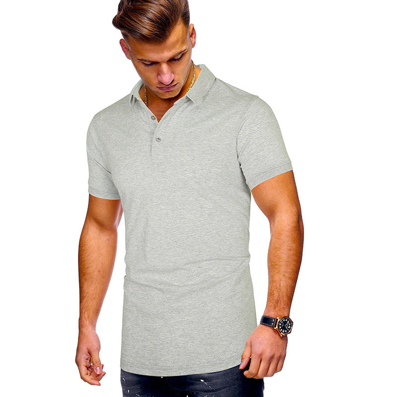 Pure Color Casual Men's Short-sleeved POLO Shirt For Men