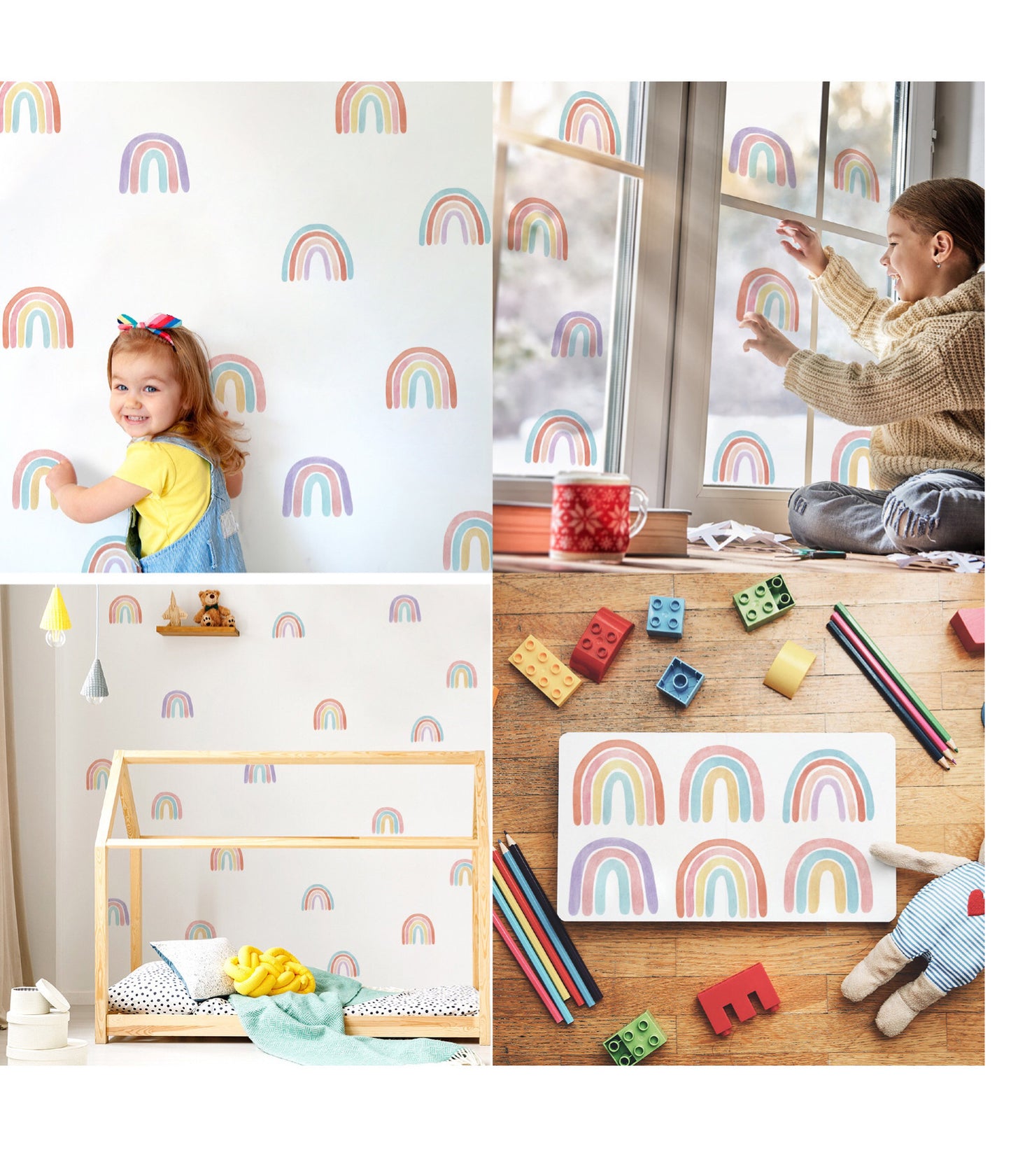 Wall Sticker Background Sticker Rainbow Wall Sticker Layout Decoration Room Sticker Self-adhesive Removable