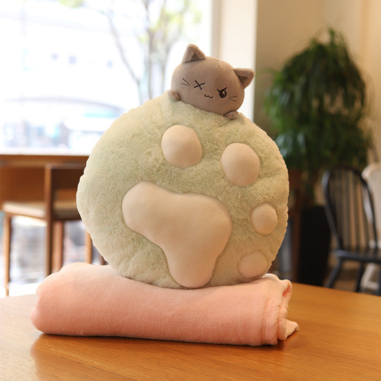 Plush Cat Paw Pillow Stuffed Funtional Cartoon Animal Quilt Home Sofa Decor Plushie Props