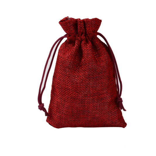 Manufacturers Wholesale Drawstring Linen Bag Mini Rope Linen Jewelry Packaging Gift Bag Bundle Mouth Small Cloth Bag