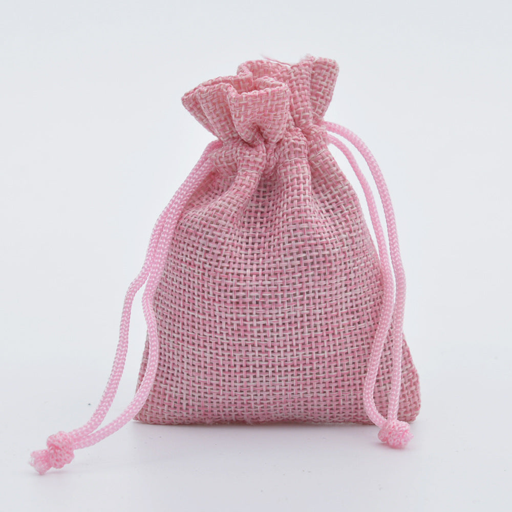 Manufacturers Wholesale Drawstring Linen Bag Mini Rope Linen Jewelry Packaging Gift Bag Bundle Mouth Small Cloth Bag