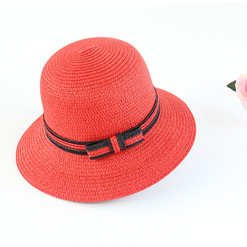 New Red Sun Hat Spring And Summer Sun Hat Sun Hat Leisure Dome Straw Beach Hat