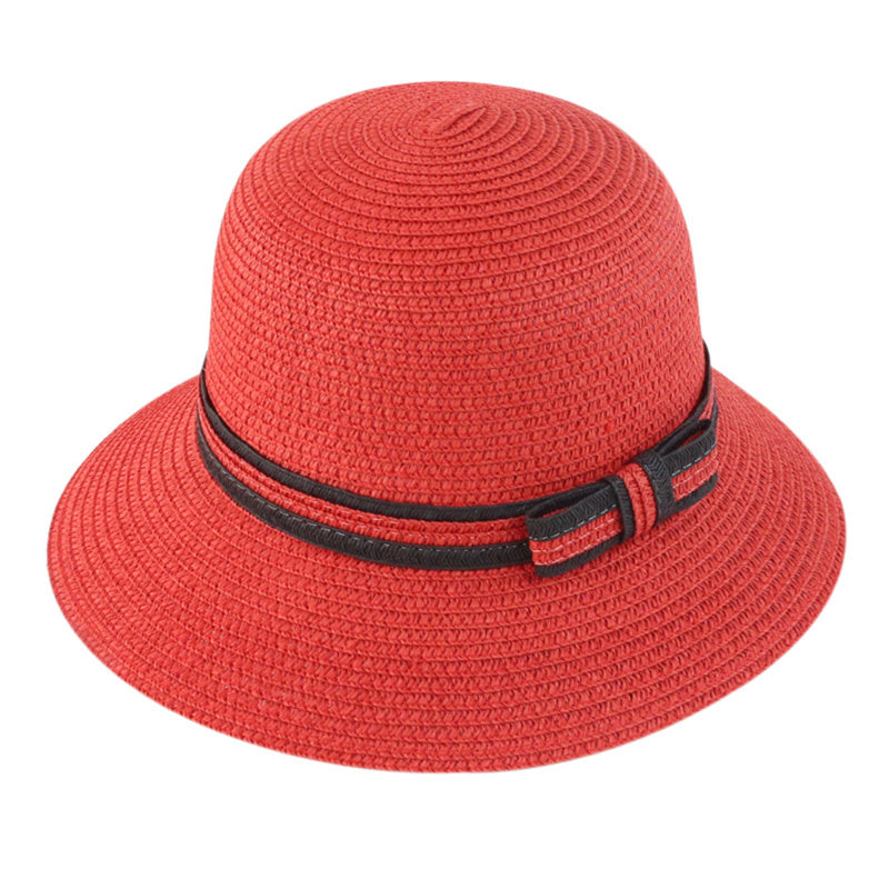 New Red Sun Hat Spring And Summer Sun Hat Sun Hat Leisure Dome Straw Beach Hat