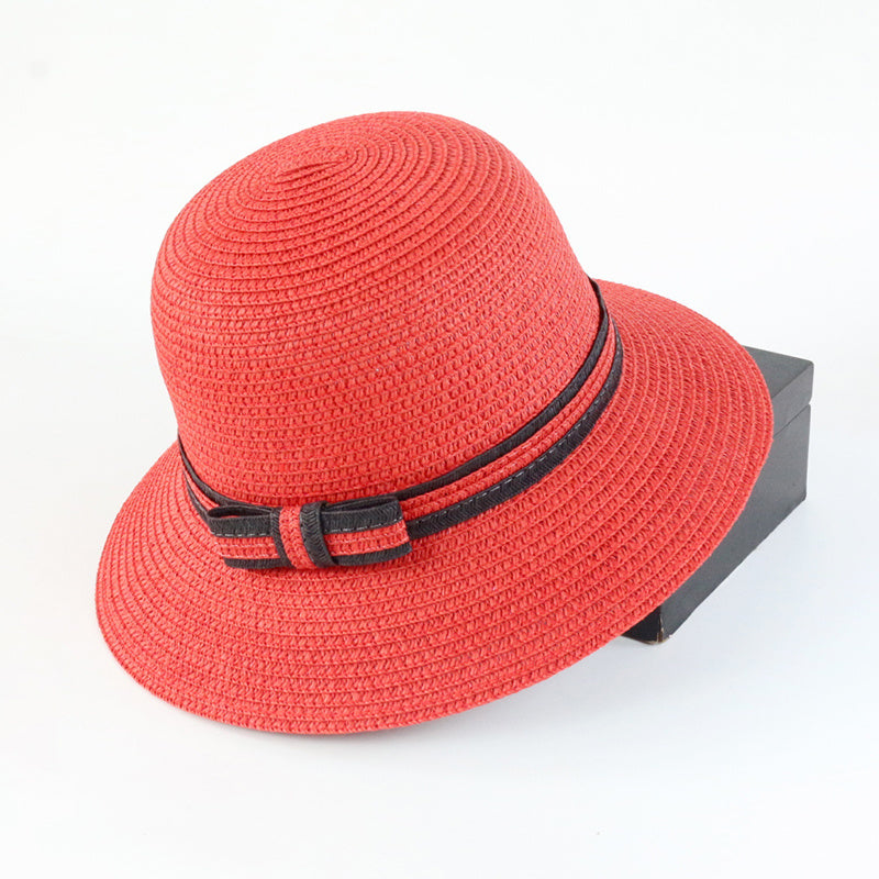 New Red Sun Hat Spring And Summer Sun Hat Sun Hat Leisure Dome Straw Beach Hat