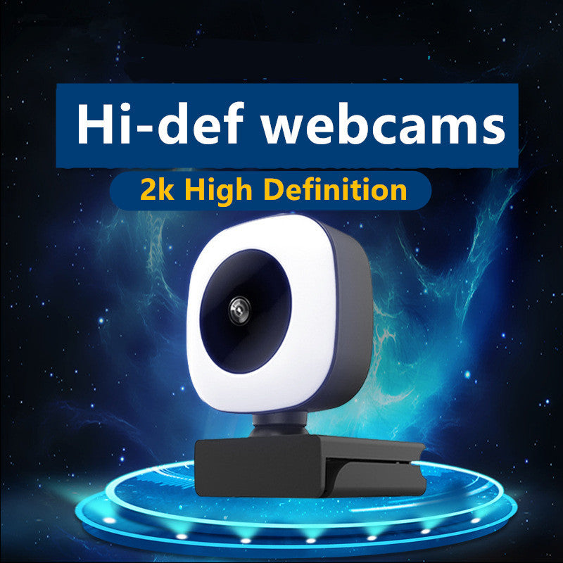 Full HD 2K Web Camera Auto Focus with Microphone for PC Laptop with Fill Lamp Web Cam