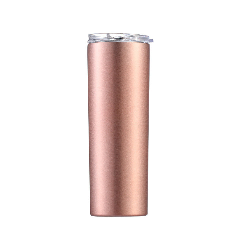 Skinny Tumbler Thermos Beer Wine Mug With Straws